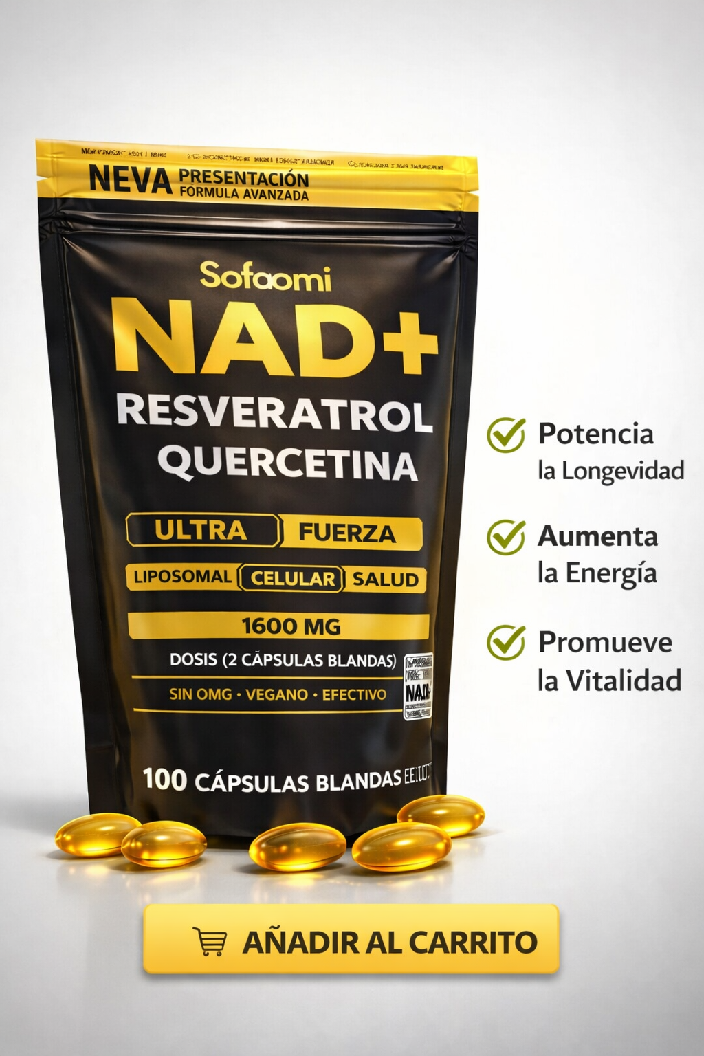 NAD + RESVERATROL QUERCETINA