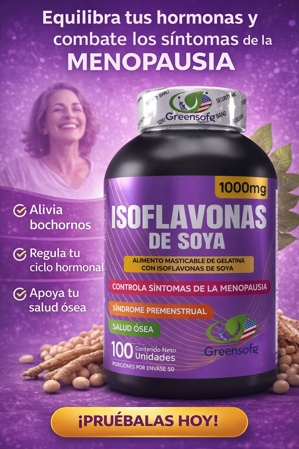 Isoflavonas de soya Greensoft