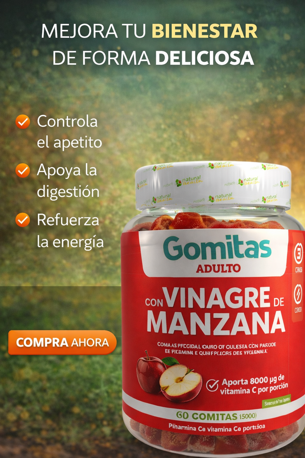 Gomitas vinagre de Manzana x 60 registro INVIMA