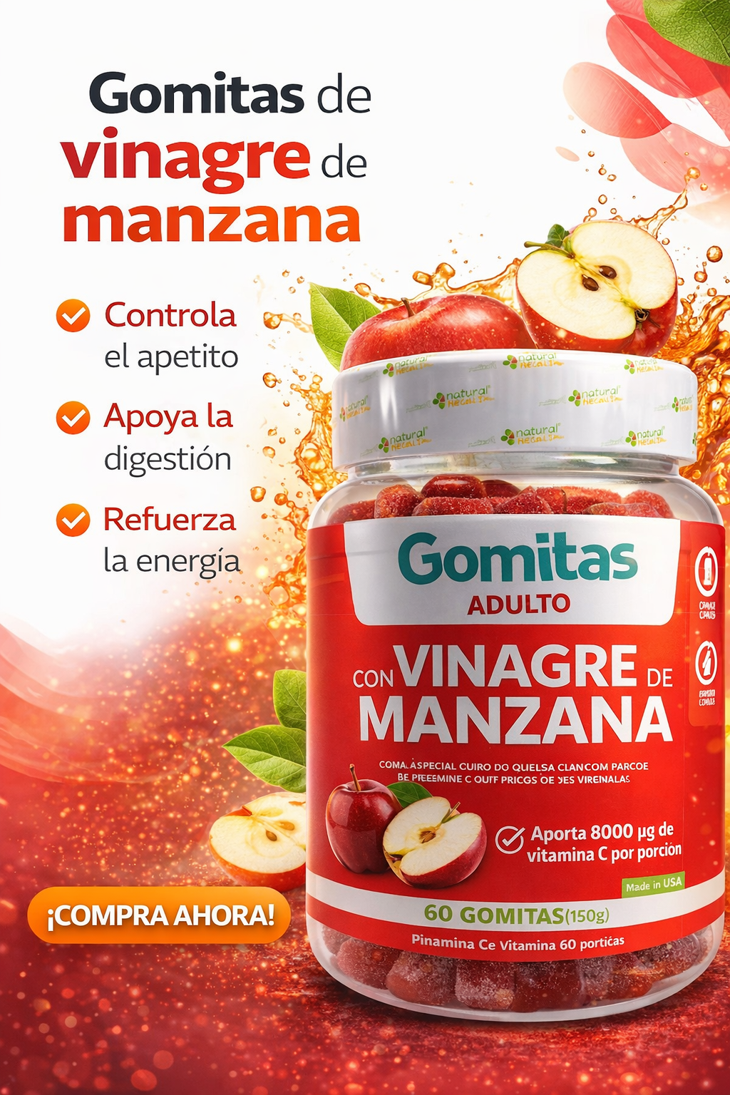 Gomitas vinagre de Manzana x 60 registro INVIMA