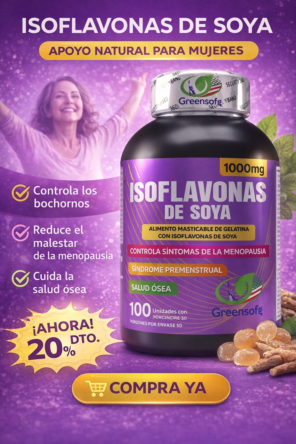 Isoflavonas de soya Greensoft