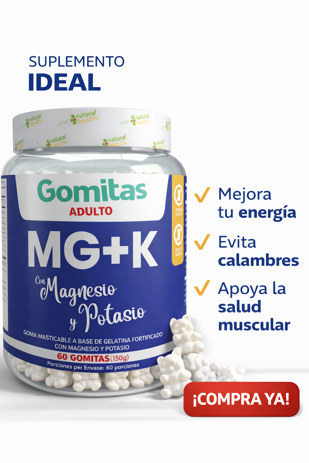 Gomias Magnesio y  potasio