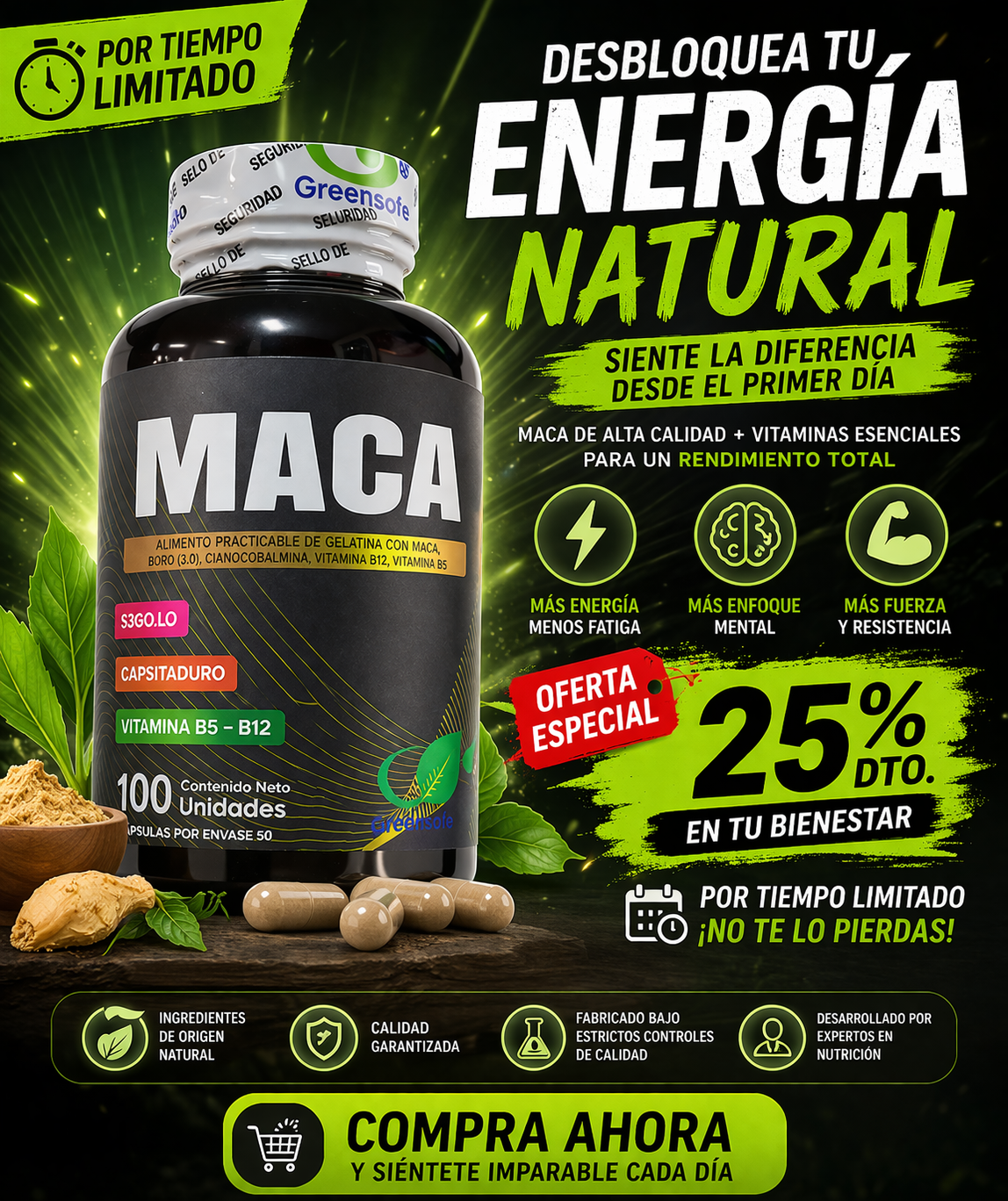 Maca negra greensoft